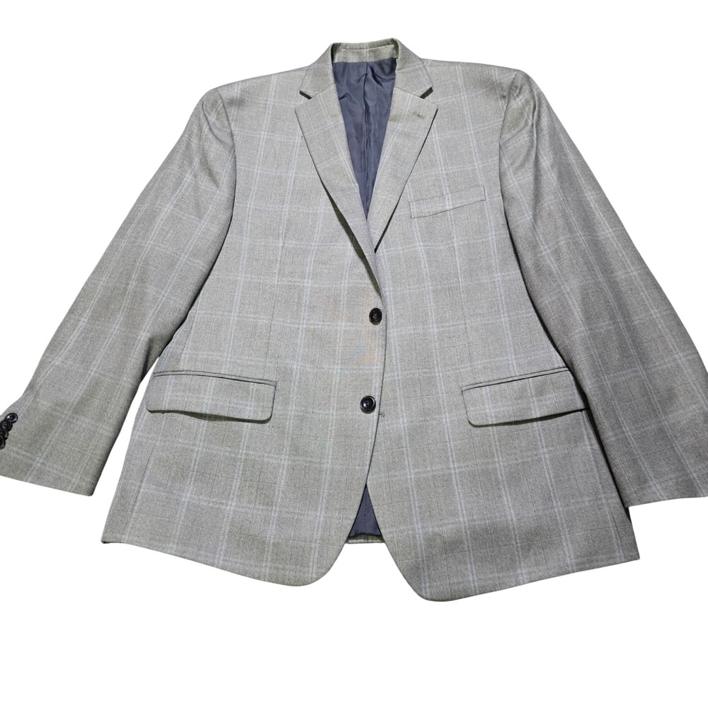 Michael Kors Blazer Men 44R Grey Plaid Two Button Sport Coat Jacket